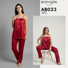 Silk Nightwear Set - 2 Piece Luxury Cami & Pants