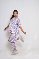 Body Girl Elegant 2-Piece Printed Pajama Shirt Set – Comfortable & Stylish Sleepwear