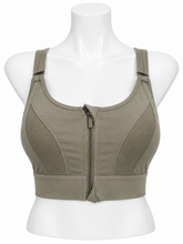 Body Girl Front Zip Mesh Panel Sports Bra