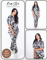 Body Girl Stylish 2-Piece Half Sleeves Set – Black & White Design