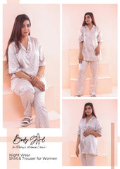 Body Girl Shirt & Trouser Night Wear For Girls & Women Free Size