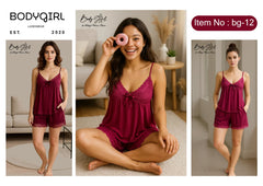 Silk Nightdress - Luxury Lace Trim Slip Dress for Women