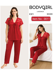 Women's Silk Pajama Set - Short Sleeve Two Piece Sleepwear