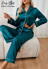 Body Girl Luxury Satin Silk Pajama Set – Soft & Comfortable Sleepwear for Women