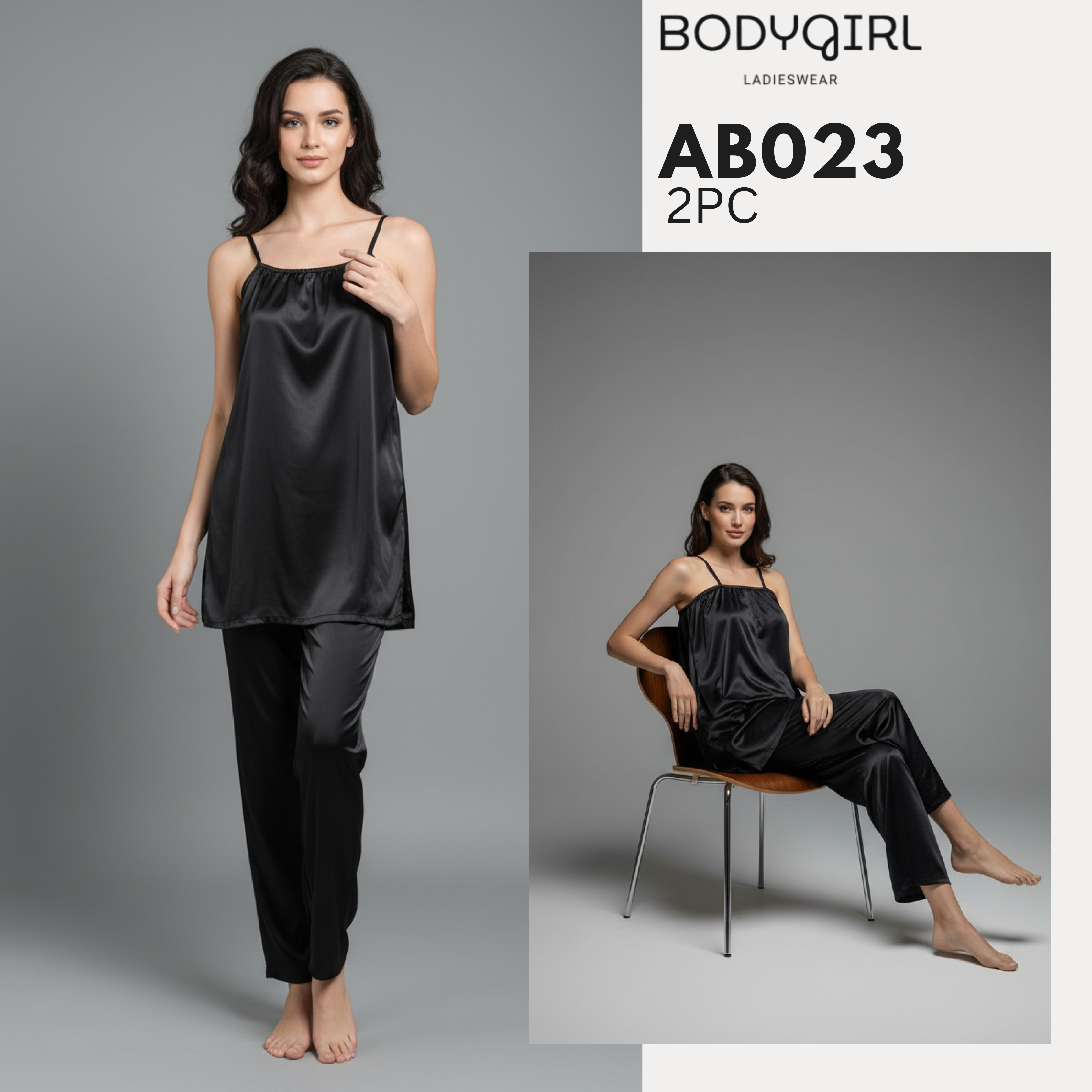 Silk Nightwear Set - 2 Piece Luxury Cami & Pants