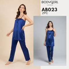 Silk Nightwear Set - 2 Piece Luxury Cami & Pants