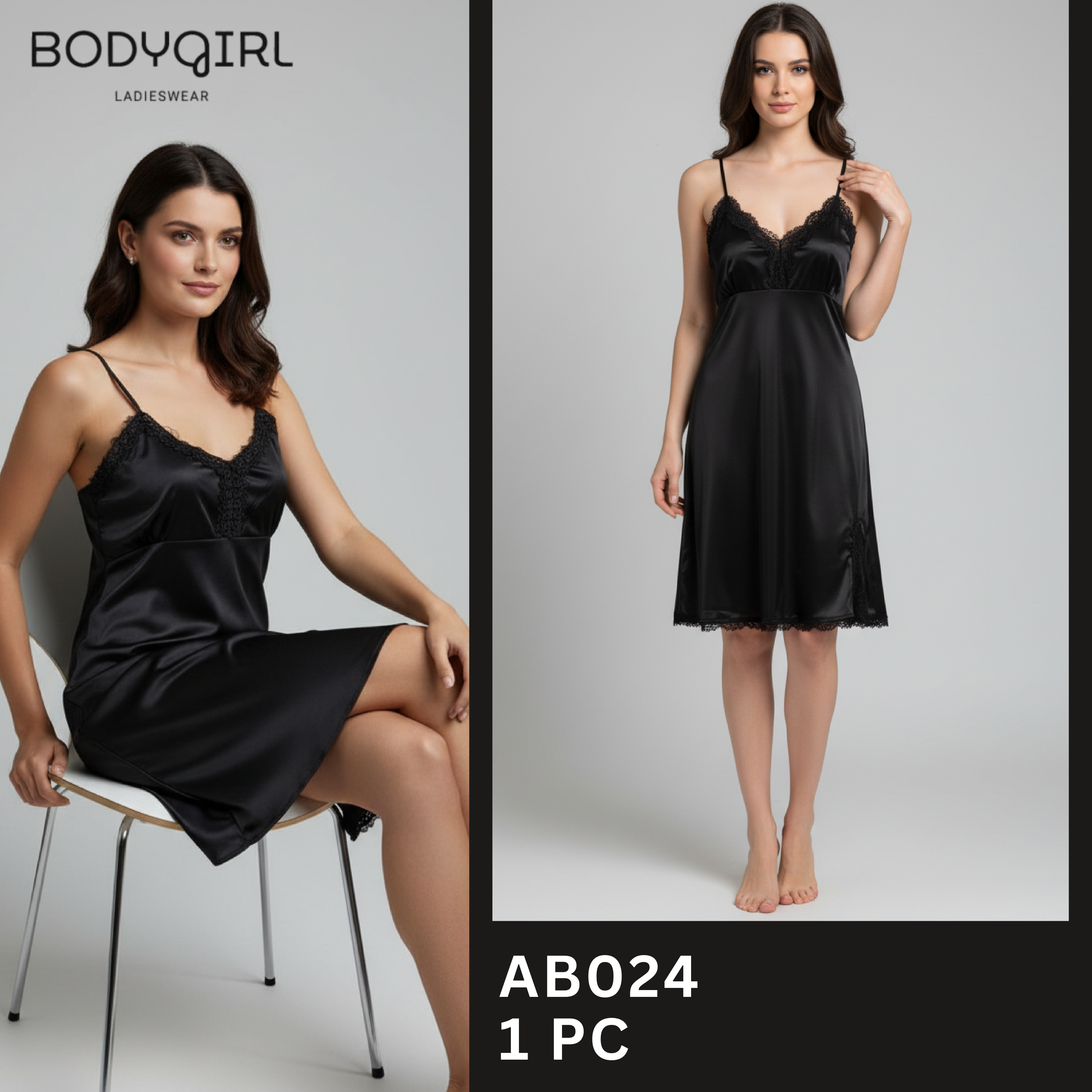 Silk Nightdress - Luxury V-Neck Slip Dress for Women