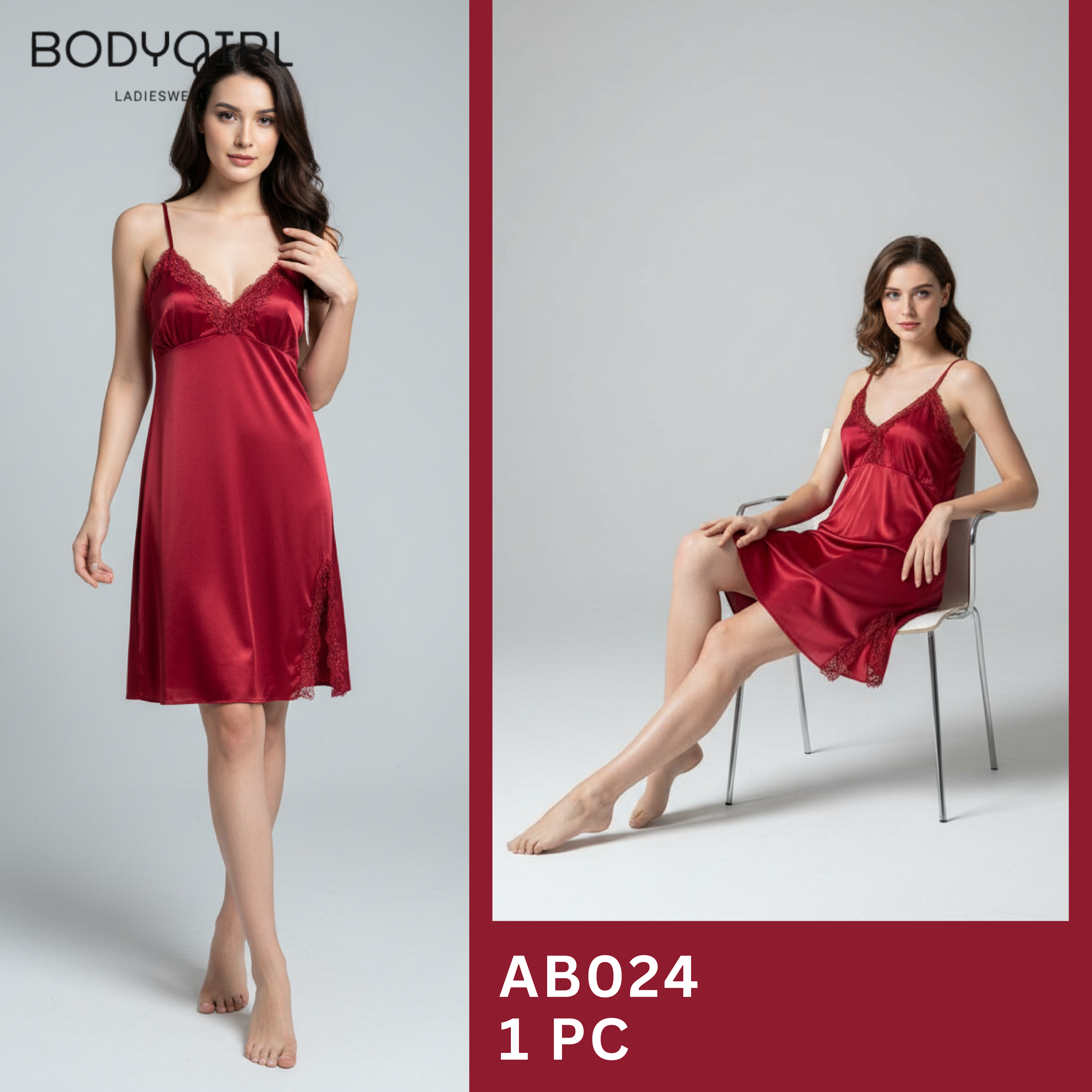 Silk Nightdress - Luxury V-Neck Slip Dress for Women