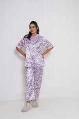 Body Girl Elegant 2-Piece Printed Pajama Shirt Set – Comfortable & Stylish Sleepwear