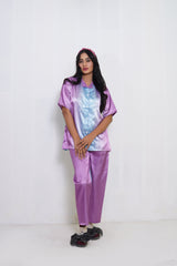 Body Girl Luxury BG Silk Pajama Set – Purple & Blue Ombre Sleepwear