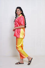 Body Girl Vibrant Yellow-Orange 2-Piece Trouser Shirt Set for Stylish Comfort