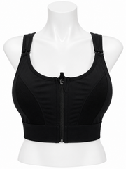 Body Girl Front Zip Mesh Panel Sports Bra