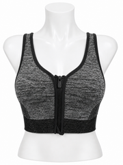 Body Girl Front Zip Contrast Trim Sports Bra