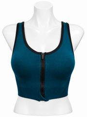 Body Girl Front Zip Contrast Trim Sports Bra