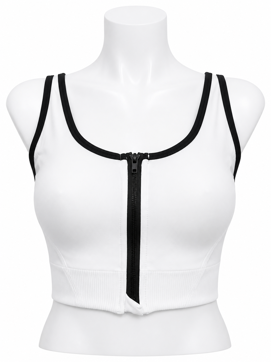 Body Girl Front Zip Contrast Trim Sports Bra