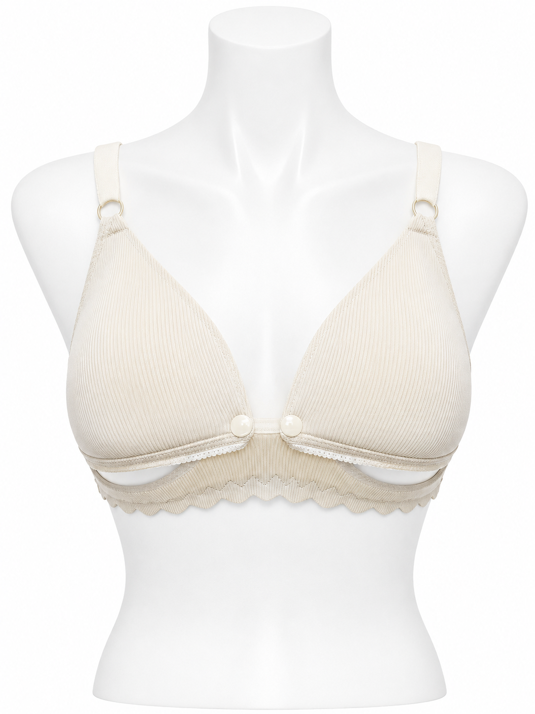 Body Girl Front-Open Bra with Scallop Lace