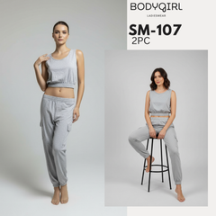 Silk Loungewear Set - 2 Piece Luxury Crop Top & Cargo Joggers 