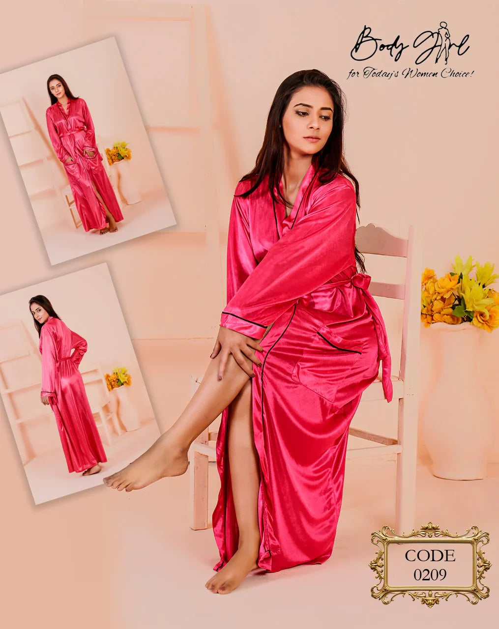 Body Girl 1-Pieces Long Gown Nightwear For Girls & Women Free Size