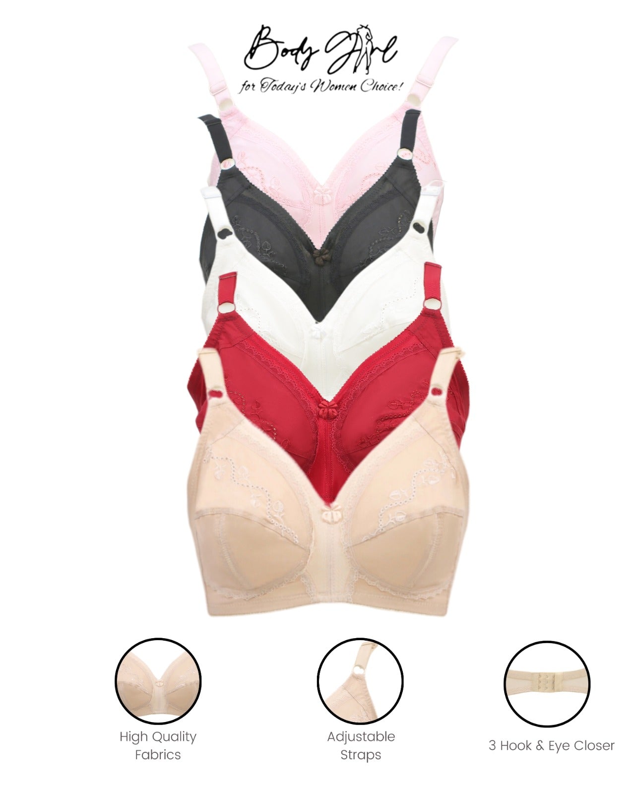 Body Girl Sensation Bra – Non-Padded Wire-Free Lace Comfort