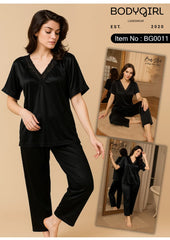  Silk Nightwear Set - 2 Piece Luxury V-Neck Pajama Set for Women