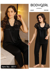 Women's Silk Pajama Set - Short Sleeve Two Piece Sleepwear