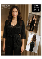 Luxury Silk Pajama Set 3 Piece