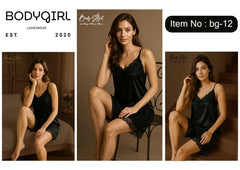  Silk Nightdress - Luxury Lace Trim Slip Dress for Women 