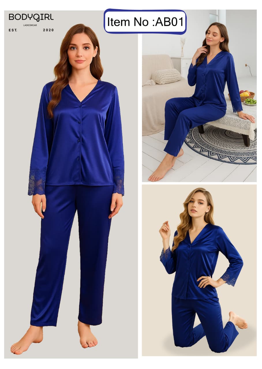 Royal Silk Nightwear Set - 2 Piece