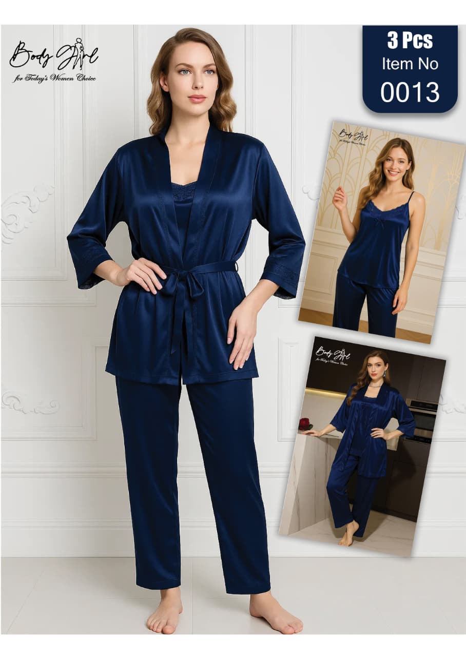 Luxury Silk Pajama Set 3 Piece