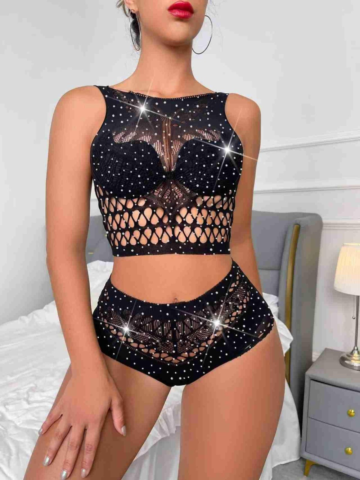 Body Girl Sexy Hollow Fishnet Bodysuit – Sheer Lace Glow Party Top & Plus Size Festival Mesh for Women