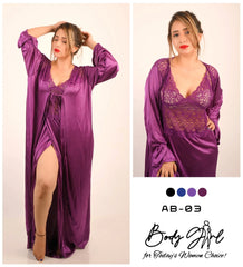Body Girl 2-Pieces Long Camisole & Gown For Girls & Women Free Size