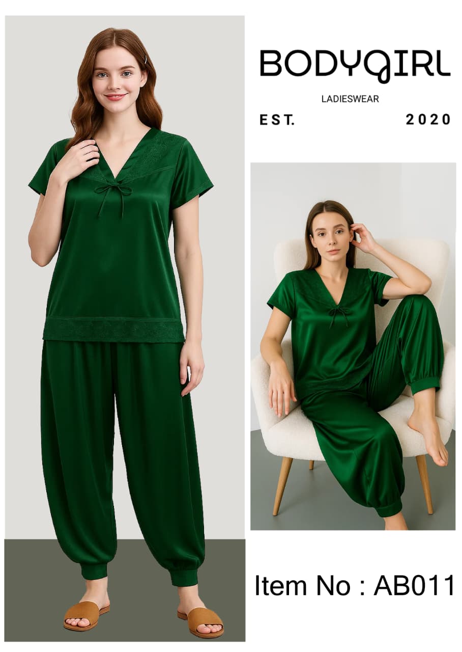 Emerald Silk Nightwear Set - 2 Piece
