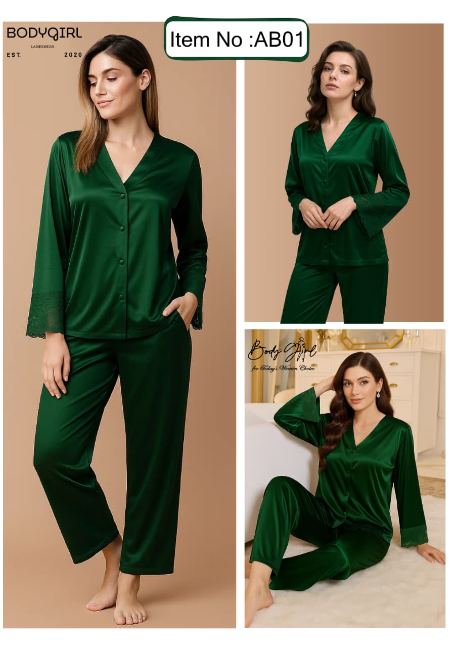 Royal Silk Nightwear Set - 2 Piece