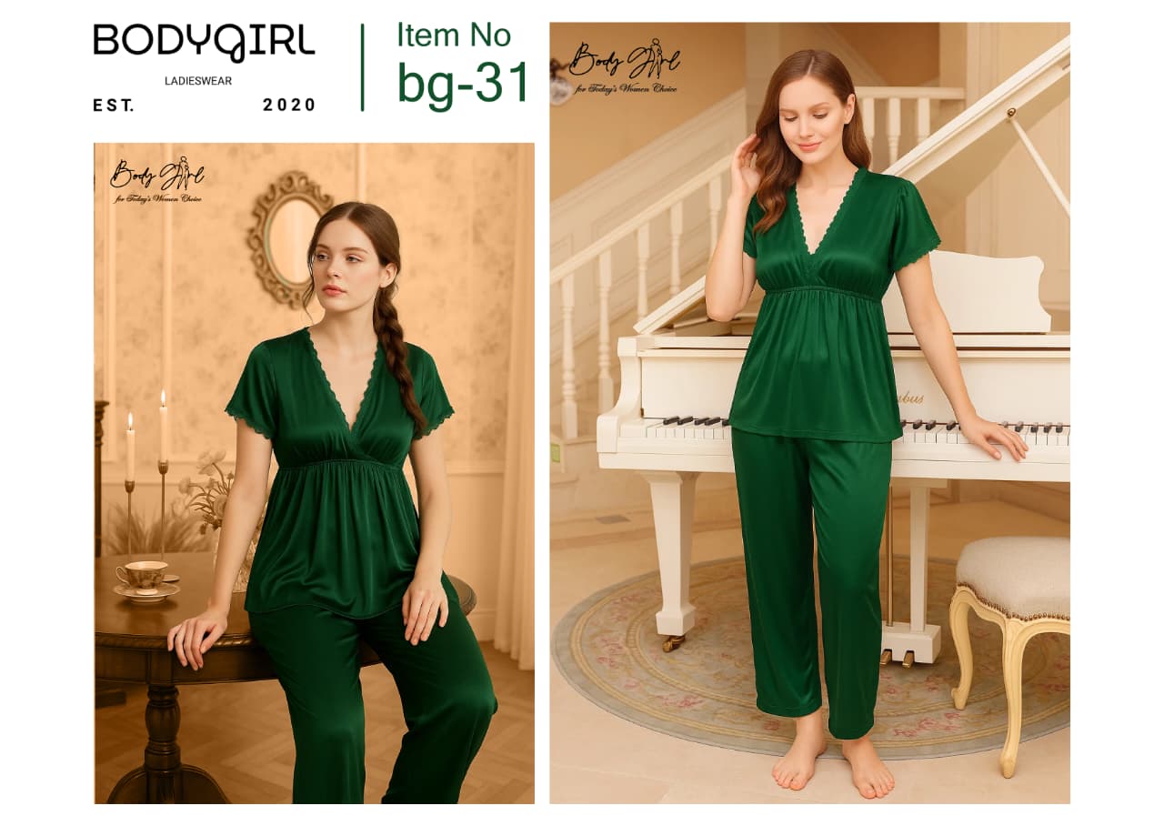  Silk Nightwear Set - 2 Piece Luxury Empire Waist Pajama Set