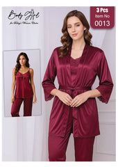 Luxury Silk Pajama Set 3 Piece