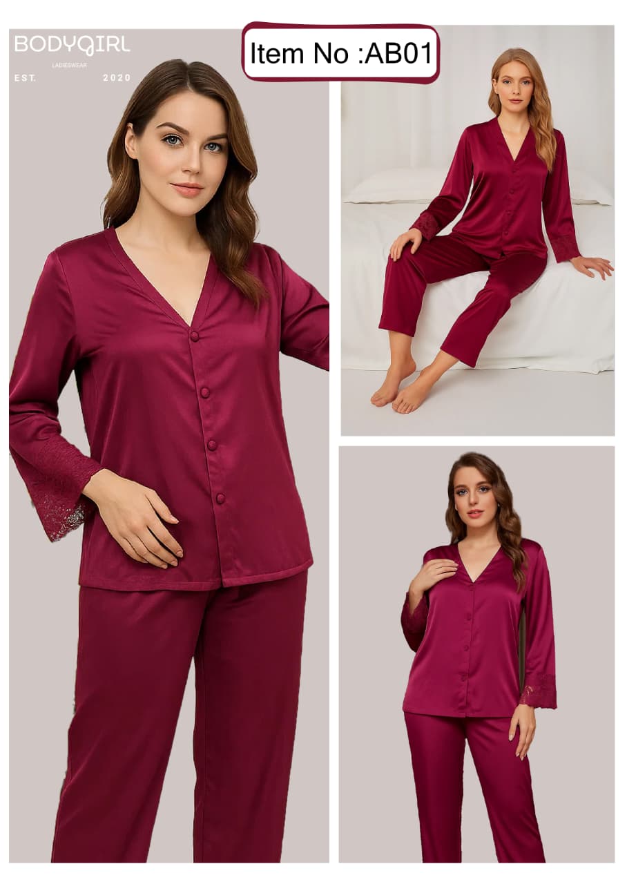 Royal Silk Nightwear Set - 2 Piece