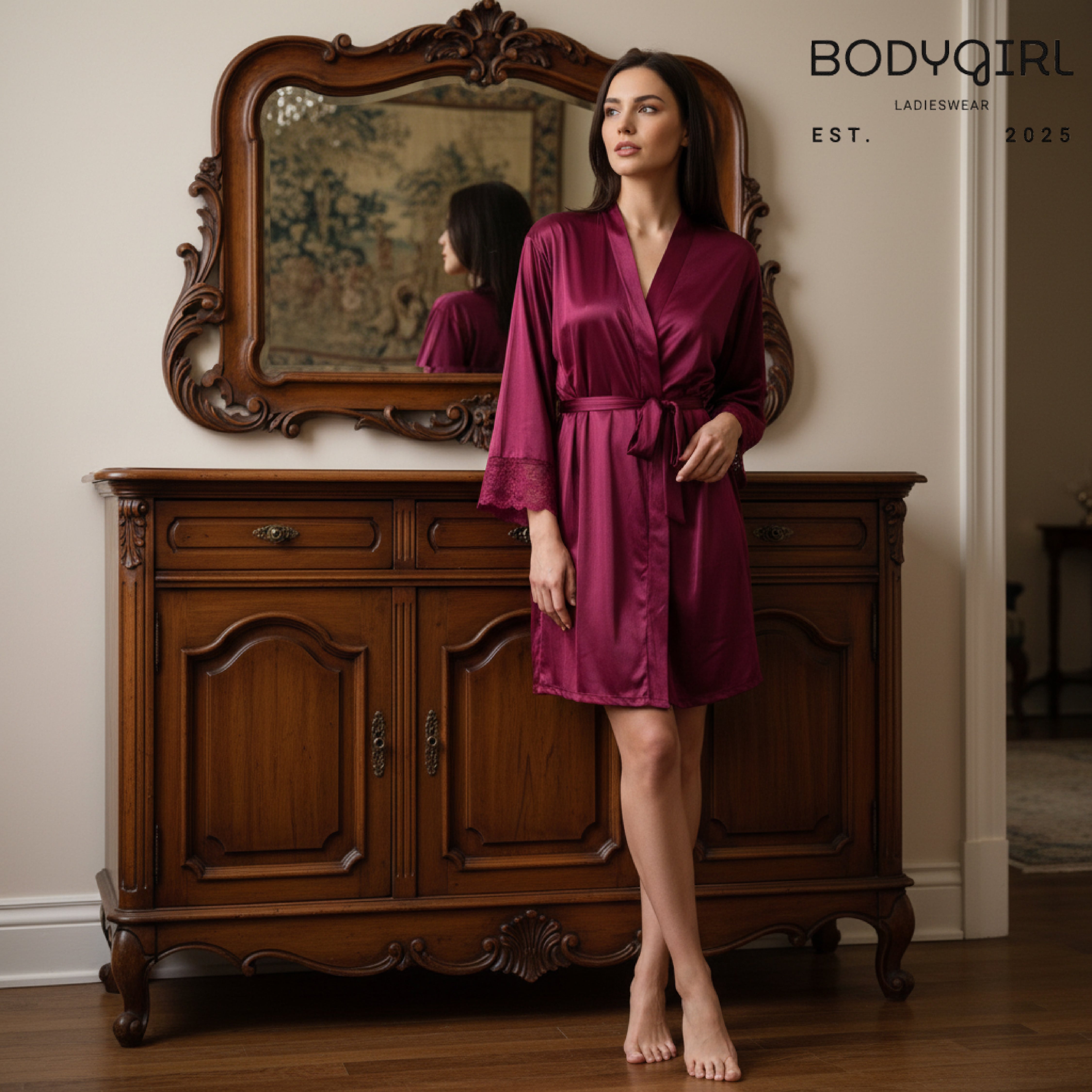 BodyGirl 3-Piece Silk Gown Set