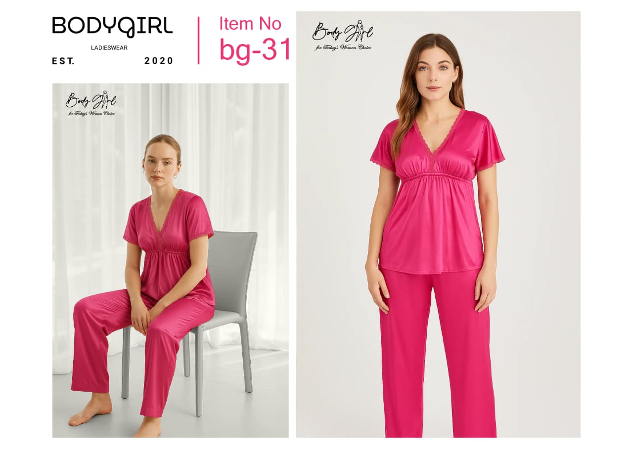  Silk Nightwear Set - 2 Piece Luxury Empire Waist Pajama Set