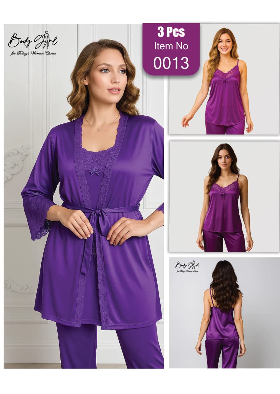 Luxury Silk Pajama Set 3 Piece