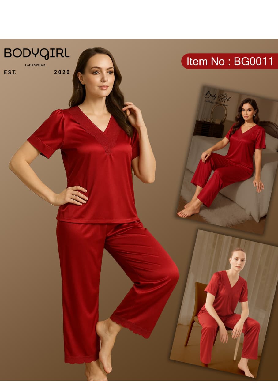  Silk Nightwear Set - 2 Piece Luxury V-Neck Pajama Set for Women