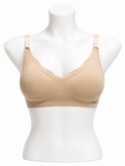 Ribbed Seamless Bra – Free Size | Nude