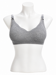 Ribbed Seamless Bra – Free Size | Grey